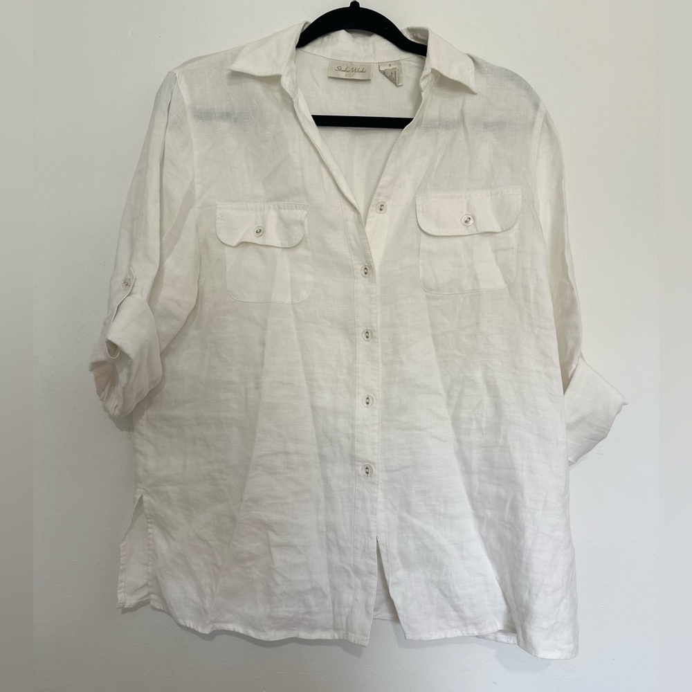 Studio Works button up women’s size small linen minimalist
